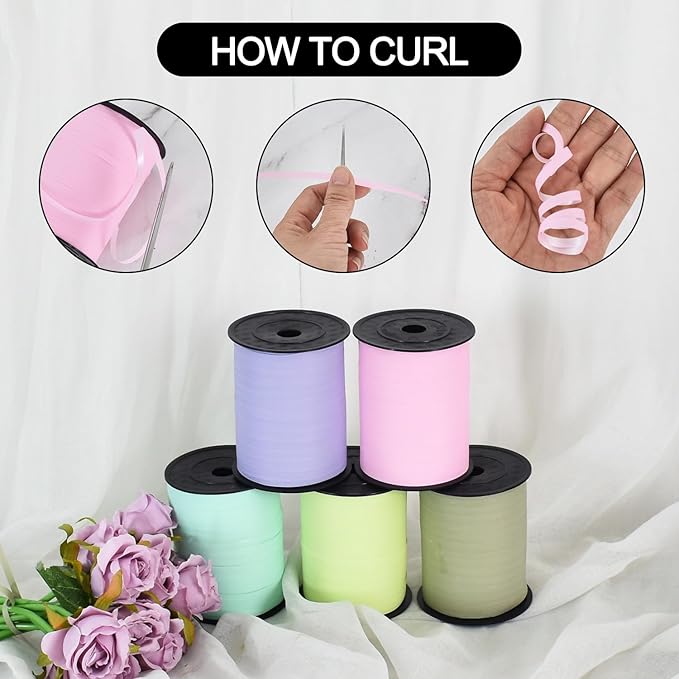 TONIFUL 500 Yards Curling Ribbon-Balloon Ribbon-Balloon String for Art&Craft Decor,Gift Wrapping,Ribbons and Bows for Christmas New Year Birthday Gifts Graduation Supplies (Grey Green)