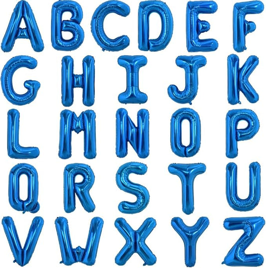 TONIFUL 52 Pieces 16 Inch Navy Blue Letter A-Z Balloons,Custom Phrase Mylar Foil Alphabet DIY Personalized Phrase Banner for Birthday Anniversary Celebration Graduation Party Supplies Decoration