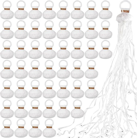 50 Pcs Hand Throw Streamer Poppers White No Mess Confetti Poppers Party Poppers Confetti Streamers for Wedding Birthday Graduation Party Celebrations