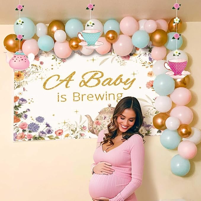 LaVenty Tea Party Decorations Baby Is Brewing Decorations Tea Party Baby Shower Decoration Lets Partea Baby Shower Tea Time Parties Supplies