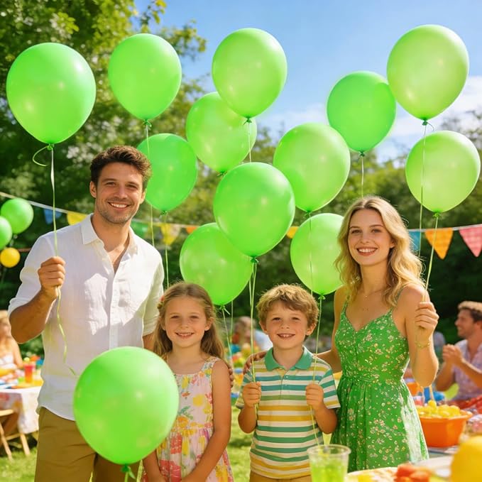 110pcs Green Balloon 12 inch, Green Latex Balloons for Birthday Party Baby Shower Wedding(with 2 Ribbons).