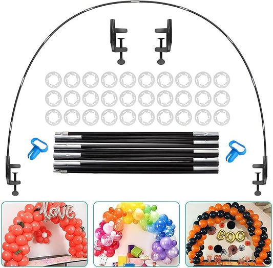 AXHJ 13Ft Adjustable Balloon Arch Stand Kit, New Reusable Table Balloon Arch Kit with Base High Strength Glass Fiber Pole for DIY Party Wedding Birthday Baby Shower Kids Decorations