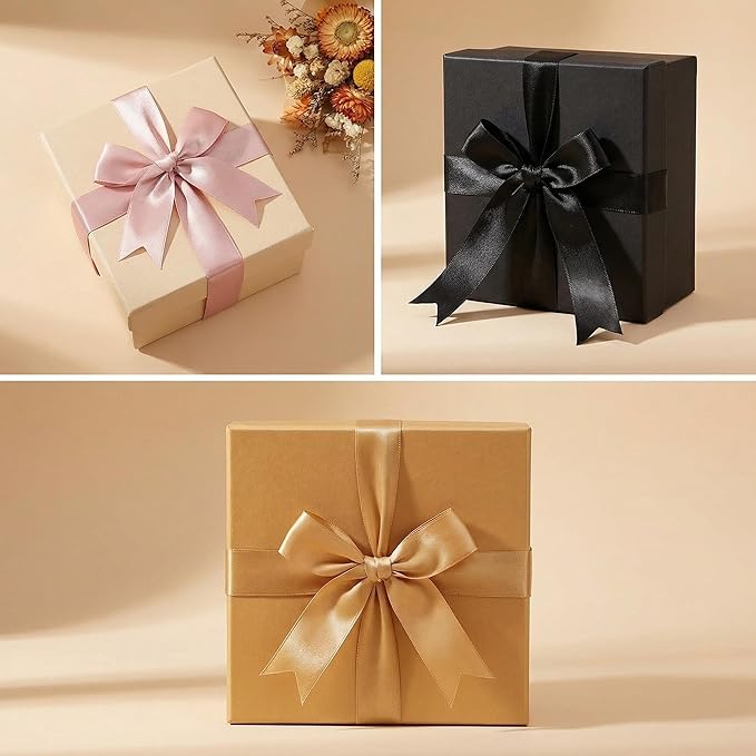 Rose Gift Wrap Bows – 50pcs 3.3 Inch Elegant Satin Bows for Gift Wrapping, Wedding Decor, Baby Shower, Party Decorations, Birthday, Easter, Christmas, Anniversary, DIY Crafts, Gift Bags