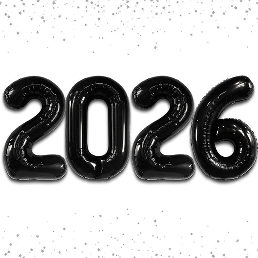Black Graduation Decorations 2026 | Giant, 42 Inch, Foil 2026 Graduation Balloons Class of 2026 Decorations | Black 2026 Balloons Number, Graduation Party Decorations | Prom Decorations 2026, Katchon