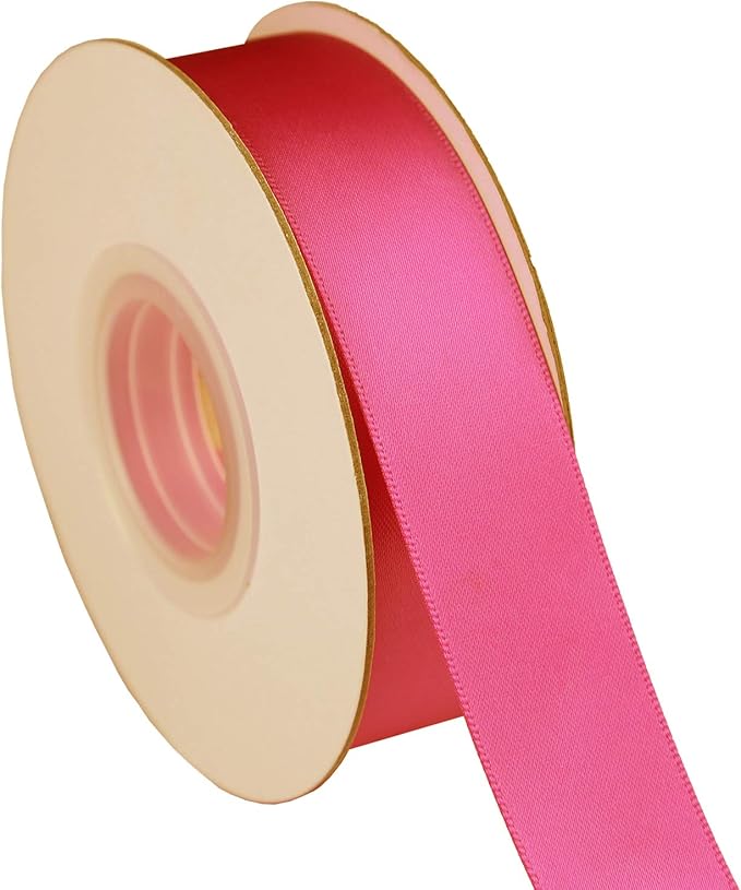 ITIsparkle 1" Inch Double Faced Satin Ribbon 50 Yards-Roll Set for Gift Wrapping Scrap Books Party Favor Hair Braids Baby Shower Decoration Floral Arrangement Craft Supplies, Garden Rose Ribbon