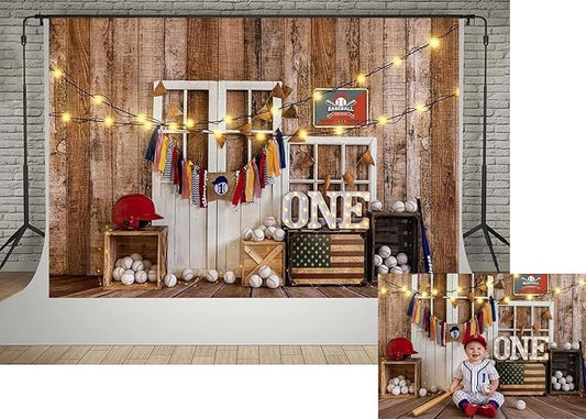 Kate Baseball Theme Party Photography Backdrops 7x5ft Lighting Decor Birthday Party Photo Studio Background Children Boy Shooting Picture