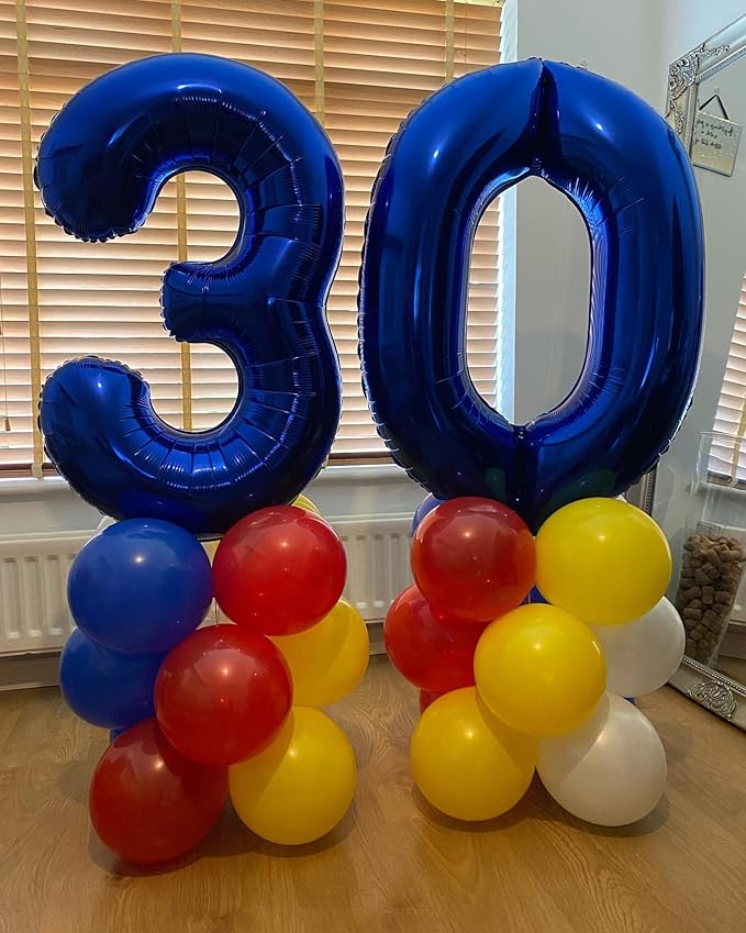 40 Inch Navy Blue 30 Number Balloons Giant Jumbo Huge 30 Foil Mylar Helium Number Digital Balloons Dark Blue Birthday Mylar Digital Balloons Dirty 30th Birthday Party 30th Anniversary Events Party