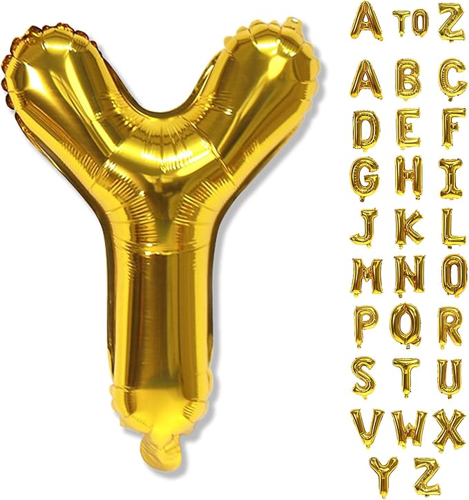 Gold Letter Balloons, 40 Inch Mylar Custom Alphabet Name Balloons for Men Women Birthday Party Decorations