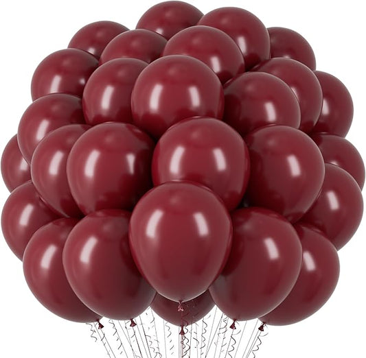Voircoloria Burgundy Balloons, 66pack 12inch Maroon Latex Party Balloons for Graduation, Thanksgiving Day, Autumn Fall Theme Party, Wedding, Birthday, Valentines, Baby Shower Party Decorations