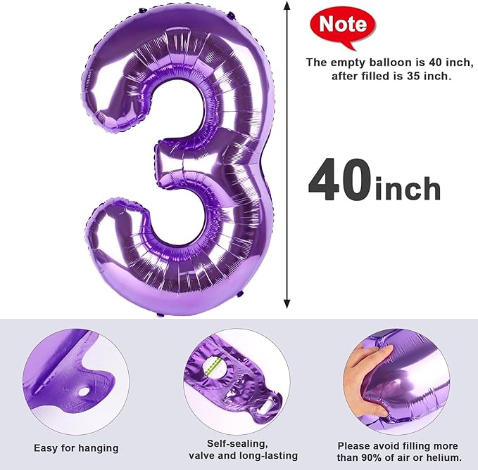 Balloon Number 26 Purple, Foil Happy 26th Birthday Balloon for Men & Women,40 Inch Large Balloons for 2 6 26 62 2026 Wedding Marriage Proposal Engagement Decorations