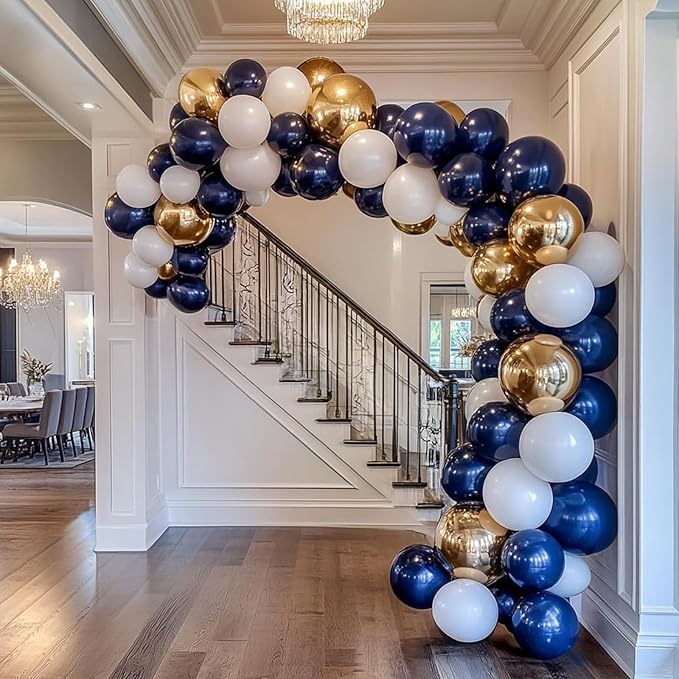 RUBFAC 87pcs Navy Blue Balloons Different Sizes 18 12 10 5 Inches, Premium Party Latex Balloons Arch Kit Garland for Birthday Wedding Graduation Baby Shower Party Decoration