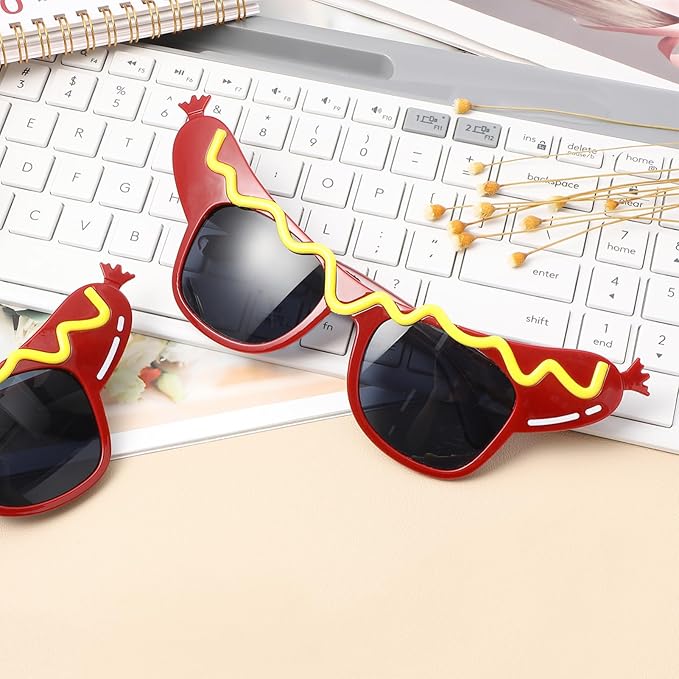 SEWACC 5pcs Funny Makeup Glasses for Dance Party Hot Dog Eyeglasses, Hot Dog Glasses, Eyeglasses for Masquerade, 7.08 x 2.75 x 5.90 Inch