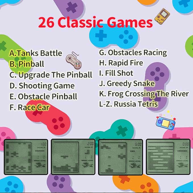 SSRMX 18Pcs Video Game Party Favors for Kids, Arcade Video Game Birthday Supplies Mini Gamer Console Keychain Classroom Prizes for Boys and Girls