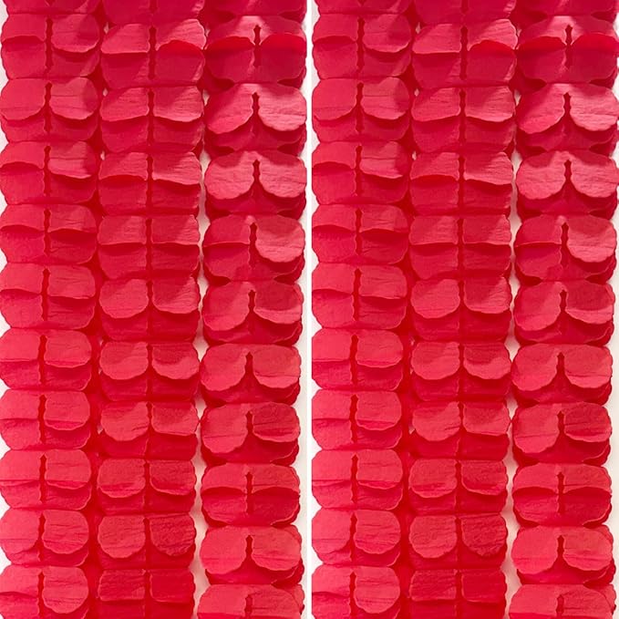 10PCS Four Leaf Clover Paper Flowers Garland Decorations Four Leaf Clover Banner Tissue Paper Streamers Reusable Hanging Garland for Birthday Wedding Party Backdrop Home Decor Red kit