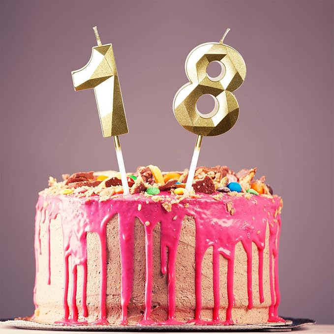 Number 20 Candles,20th Birthday Candles,Gold Happy Birthday Candle for Cake,3D Design Cake Topper Decorations for Boy Men Pet Birthday Party Wedding Anniversary Celebration Supplies