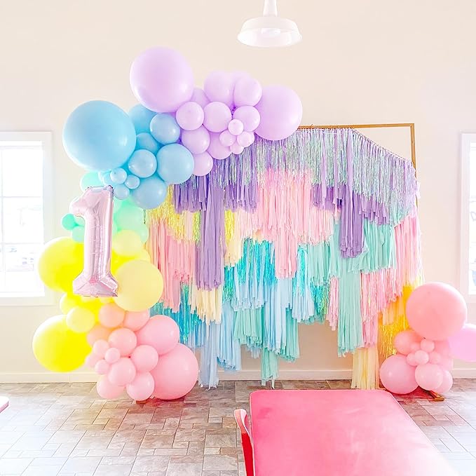 Voircoloria 95pack Pastel Balloons Different Size 18/12/10/5 Inch Pastel Balloon Garland Arch Kit for Graduation, Wedding, Birthday, Princess Theme, Easter, Baby Shower, Anniversary Party Decorations