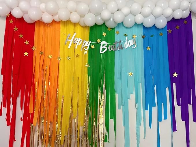 4 Rolls Crepe Paper Balck Gold Streamers – Perfect for Streamers Party Decorations, Wedding, Birthday, Colored Decor, and DIY Craft Supplies(1.8 Inch x 82 Ft/Roll)