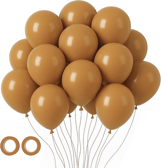Voircoloria 105pcs Khaki Balloons 12inch Party Latex Balloons for Boys Girls Birthday Baby Shower Gender Reveal Wedding Sunflower Party Decorations