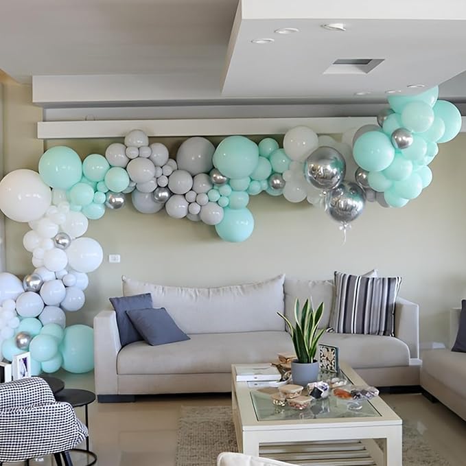 Voircoloria 110pcs Mint Green Balloons 12inch Pastel Green Latex Party Balloons for Baby Shower,Graduation, Wedding, Birthday, New Year, Anniversary Party Decorations