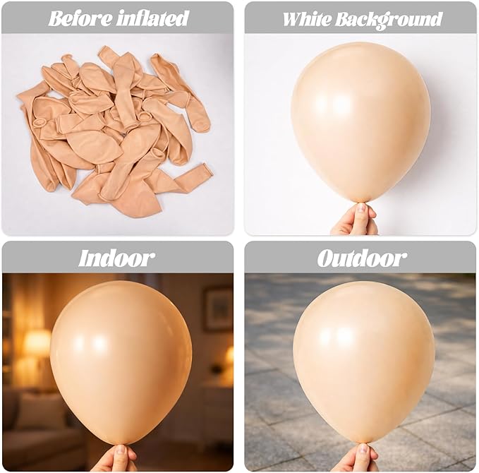 Voircoloria Blush Balloons, 66pack 12inch Nude Latex Party Balloons for Graduation, Wedding, Birthday, Bridal Shower, Baby Shower, Boho Theme Party, Anniversary Party Decorations