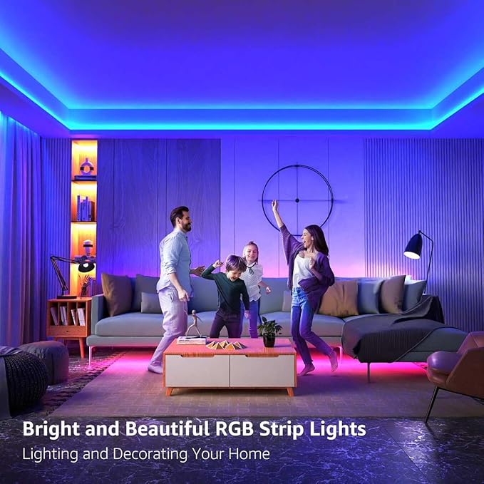 SUPERNIGHT Waterproof Led Strip Lights, 4 Rolls 32.8FT 300Leds Rope Light Flexible Multicolor, RGB Music Sync Color Changing Lights for Party, Kitchen,Home Decoration(Not Included Power Supply)