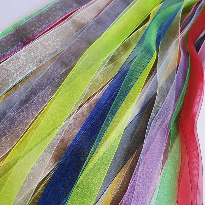 Chenkou Craft Solid Organza Ribbon Assorted 24 Yards Craft Bow Party Decoration Packing Ribbons (Mix, 1/2"(12mm))