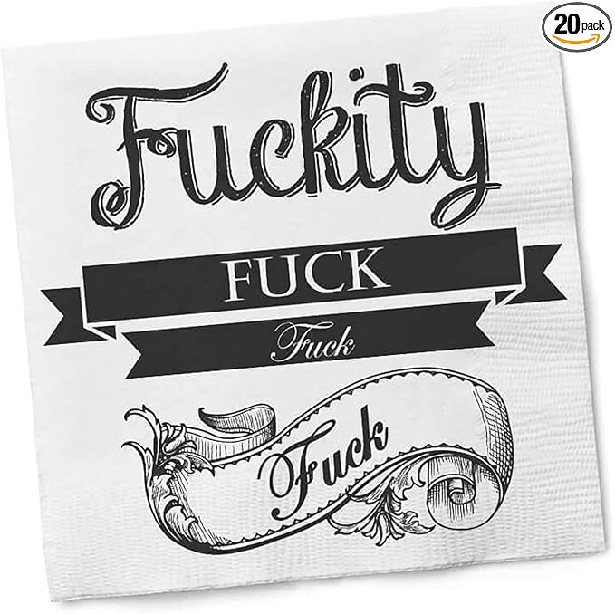 Twisted Wares - Funny Cocktail Napkins - F'CKITY F'CK F'CK F'CK - Boutique Cocktail Napkins - Perfect for any Celebrations 5"X5" (20 Pack)