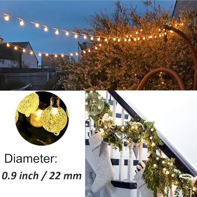 Mocalido 20ft Globe String Lights Battery Operated Outdoor, 40 LEDs Christmas Hanging Lights with Remote, Warm White & Multicolor Waterproof Fairy Lights for Camping Tent Indoor Bedroom Classroom