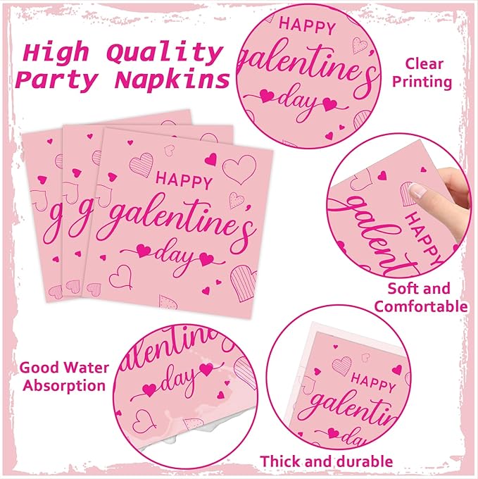 96 PCS Galentine's Day Party Decorations Be My Galentine Tableware Set Happy Galentine's Day Paper Plates Napkins Disposable Valentines Party Supplies for Girls Ladies Valentines Parties Favor