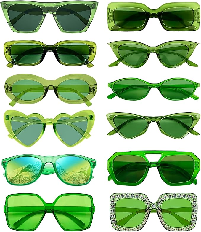 SUNOVELTIES 12 Mixed Style Sunglasses Classic Retro Party Favors Eyewear Costume Accessories Bulk Glasses for Unisex Adult