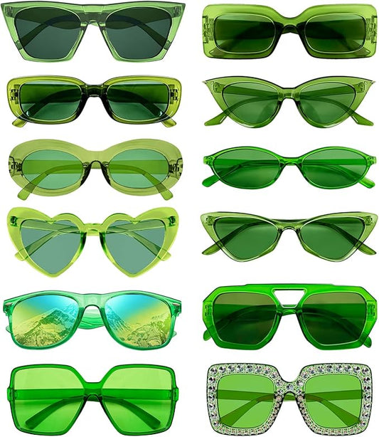 SUNOVELTIES 12 Mixed Style Sunglasses Classic Retro Party Favors Eyewear Costume Accessories Bulk Glasses for Unisex Adult