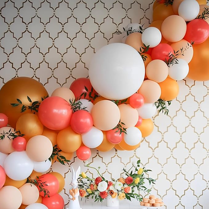Voircoloria 105pcs Orange Balloons 12inch Party Latex Balloons for Boys Girls Birthday Baby Shower Gender Reveal Wedding Sunflower Party Decorations