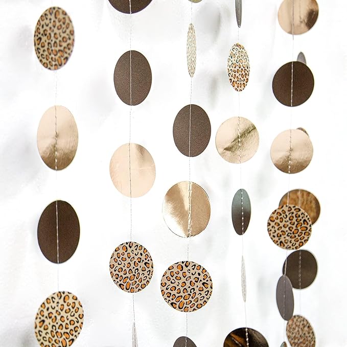 Cheerland 4 Pcs Cheetah Party Decorations Hanging Garland Leopard Print Party Decorations Animal Print Streamer Banner Backdrop for Bacherolette Bridal Baby Shower Supplies Cheetah Birthday Decor