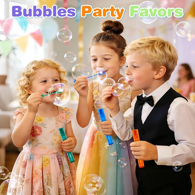 OCHIDO 300 Pieces Mini Bubble Wands in 10 Colors, Bubbles Party Favors for Kids, Bubble Wands Bulk for Summer Toys Gift, Indoor Outdoor Activity, Themed Birthday, Wedding, Goodie Bags Stuffers