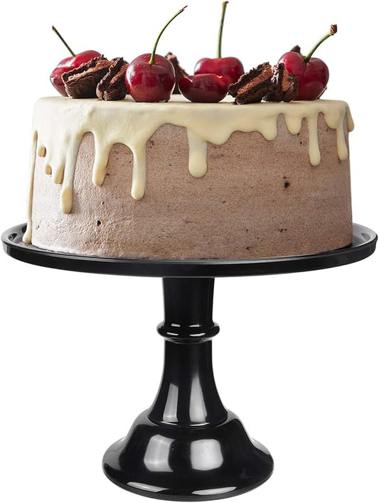 Round Cake Stand Black 11" Melamine Cake Display Stand Dessert Cupcake Display Tray for holiday,Graduation,Wedding,Birthday,Party,Baby Shower,Anniversary,Ceremony,Christmas