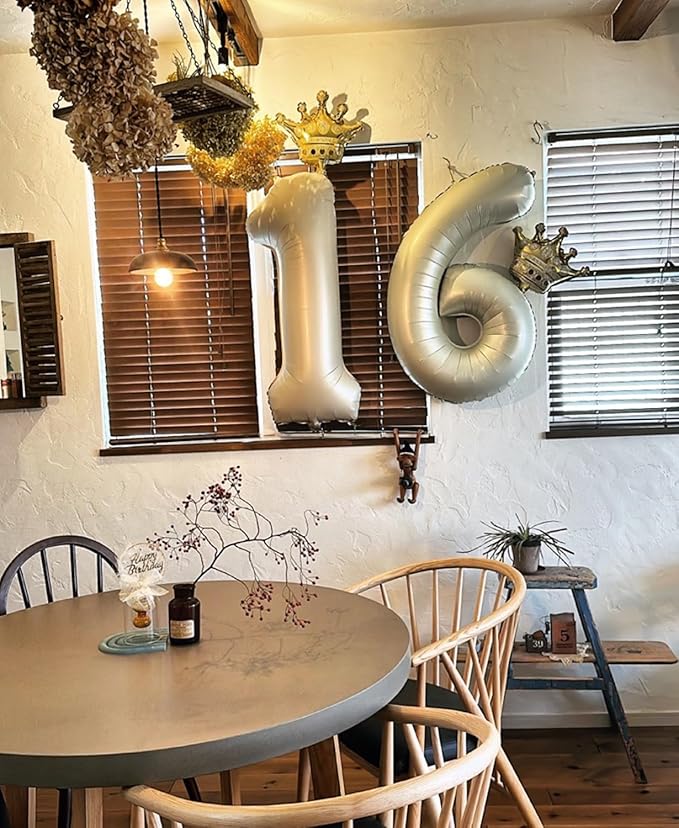 40 Inch Beige Number 9 Balloons for 9th Birthday Decorations Boys Girl, Giant Self-Sealing Cream Foil Number 0-10 White Sand Balloon for Women Men Party Anniversary Baby Shower Supplies