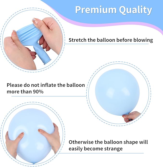 RUBFAC Pink Purple Blue Balloons, Iridescent Party Balloons, 12 Inch Pastel Birthday Balloon for Girls Snowflake Princess Birthday Baby Shower Party Decoration