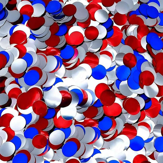 Red White and Blue Round Foil Metallic Confetti for Fill Balloons, Wedding, Birthday, Christmas Party, Festival Decoration(8000PCS)
