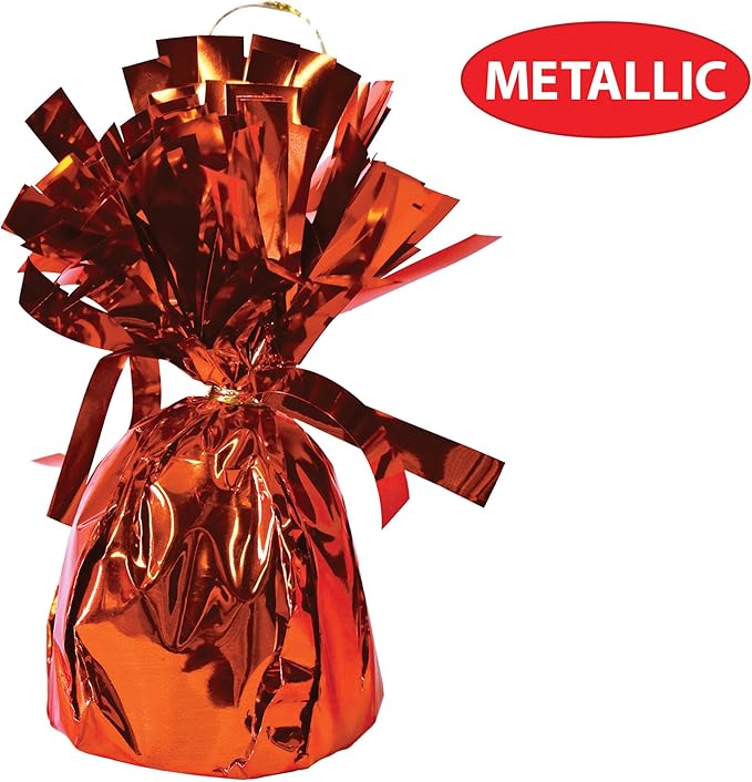 Beistle 12 Piece Metallic Orange Balloon Weights for Birthday Party Decoration Halloween Baby Shower Wedding Table Centerpiece