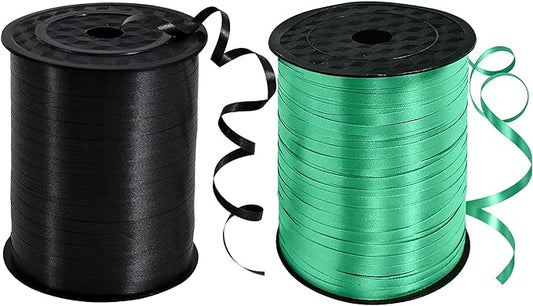 TONIFUL 500 Yards Curling Ribbon-Balloon Ribbon-Balloon String for Art&Craft Decor,Gift Wrapping,Ribbons and Bows for Christmas New Year Birthday Gifts Graduation Supplies (Black Green)