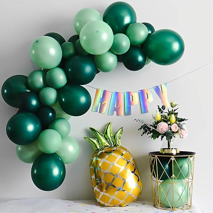 Voircoloria Dark Green Balloons, 66pack 12inch Green Latex Party Balloons for Birthday, Graduation, St. Patrick's Day, Christmas, Baby Shower, Dinosaur Party, Anniversary Party Decorations