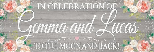 Let's Make Memories Personalized Banner - Wedding, Anniversary, Engagement Party Decorations - Customized Banner - Any Text - Indoor/Outdoor Vinyl - Rustic Celebration - Gray - 8 ft