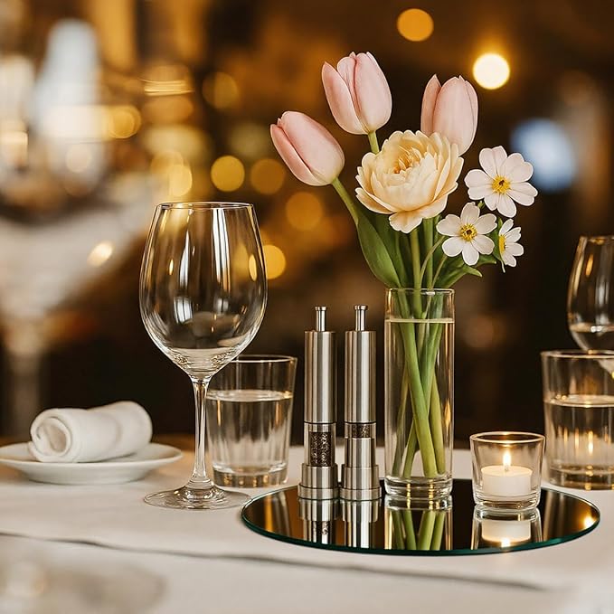 16Pack Round Mirror for Table Centerpieces, 2mm, 10inch Mirrors Tray Candle Plate for Centerpieces Decorations, Circle Mirrors Table Plates Candle Plate for Wedding Centerpieces, Wall Decor, Crafts