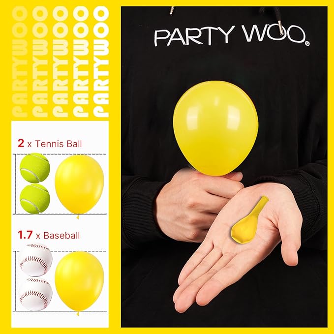 PartyWoo Yellow Balloons 50pcs 5 Inch Small Mini Matte Yellow Latex Balloons for Easter Bee Baby Shower Gender Reveal Engagement Sunflower Graduation Birthday Summer Party Decorations Yellow-Y55