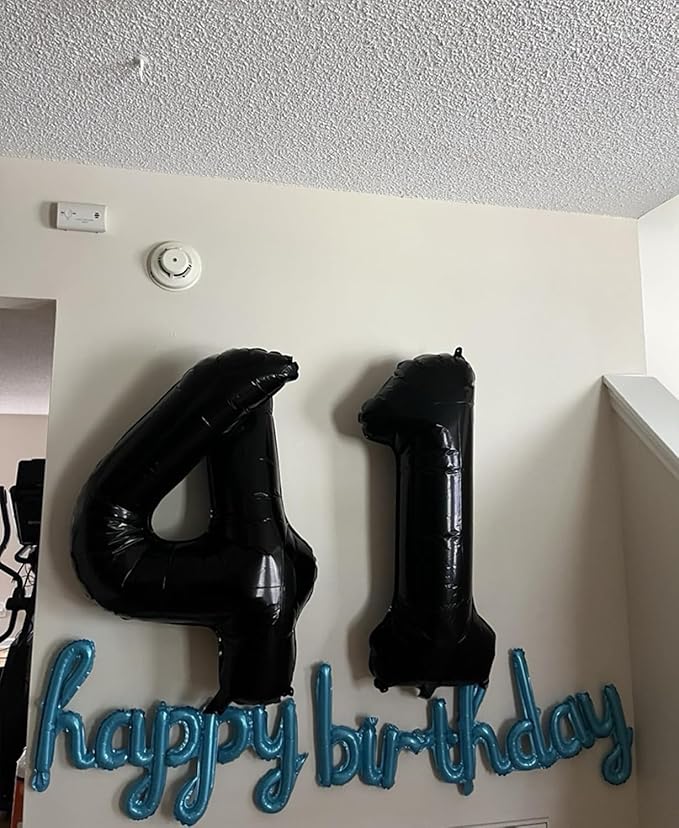 40 inch Number Balloon 0-9 Black Large Number 4 Balloons,Digital Balloons for Birthday Party Celebration Decorations Supplies, Helium Foil Number Balloons for Wedding Anniversary