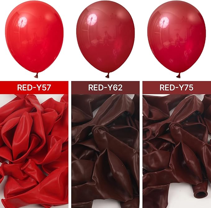 PartyWoo Maroon Balloons 140 pcs Different Sizes of 18 12 10 5 Inch Dark Red Burgundy Ruby Red Balloon Arch Kit Garland for Graduation Valentine's Day Wedding Anniversary Party Decorations Red-Y75