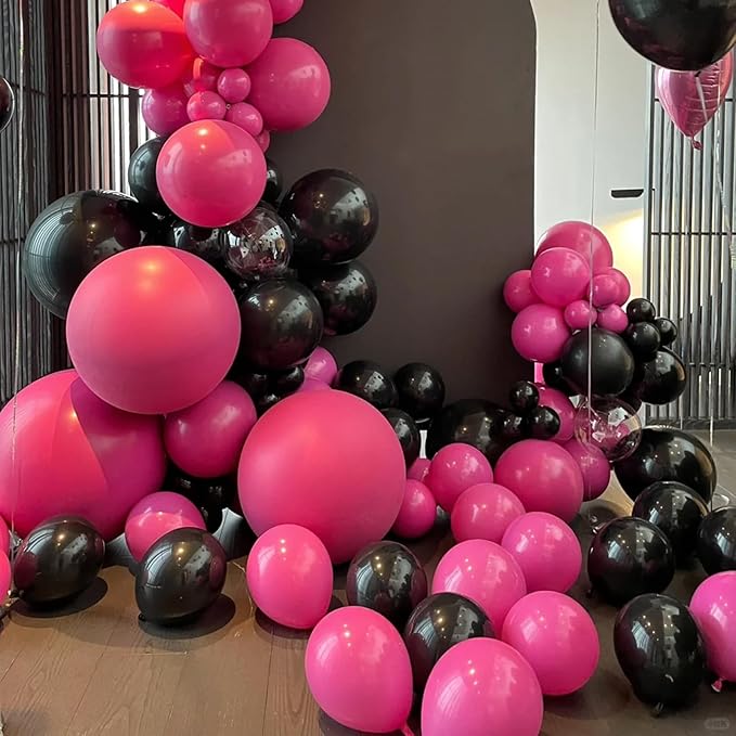 Voircoloria Hot Pink Balloons, 66pack 12inch Dark Pink Latex Party Balloons for Wedding, Birthday, Graduation, Bridal Shower, Baby Shower, Gender Reveal, Anniversary, Anniversary Party Decorations