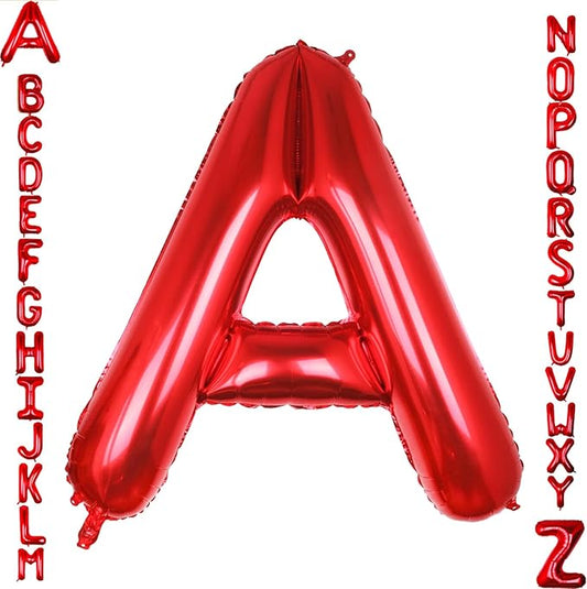 AULE red Letter Balloons A 40Inch Large Giant big Foil Mylar red A Balloon for Birthday Aniversary Party Decorations
