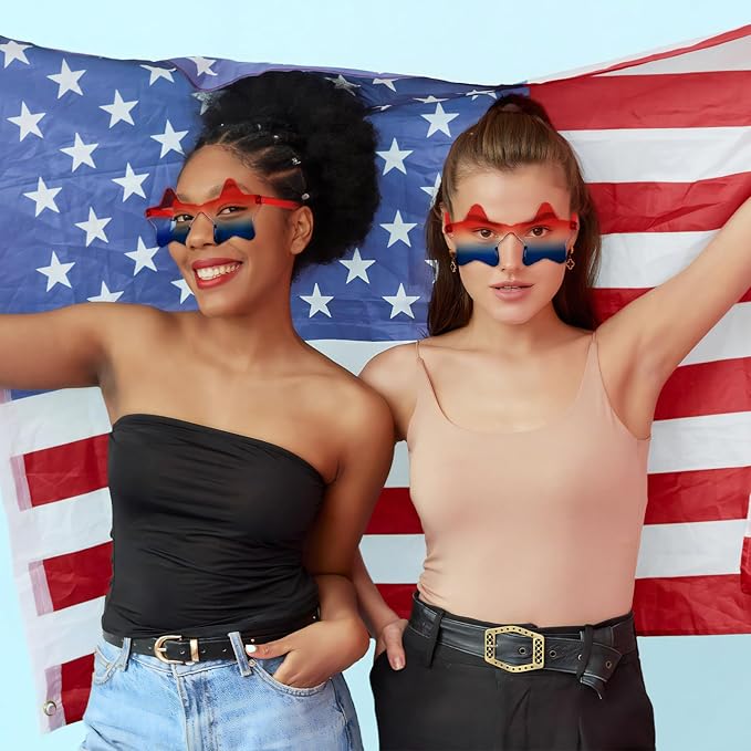 SUNOVELTIES 16/48 Star Rimless Sunglasses Irregular One Piece Colored Party Glasses Transparent Fun sunglasses for Teen Adult
