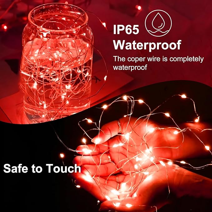 8Pack Fairy Lights Battery Operated, 7ft 20 LED 3 Modes Speed Twinkle Mini String Lights Waterproof Silver Wire Firefly Starry Lights for Mason Jars Wedding Party Christmas Decorations